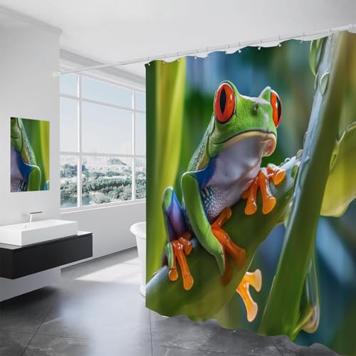Rideau de douche rainette 180x180 cm en tissu polyester imperméable