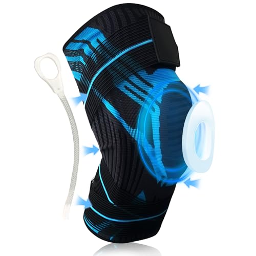 Viexpand Rodilleras Ligamento Deportiva Ajustable, Rodillera Antideslizante de Compresión, Ajustable Rodillera Para Hombre y Mujer, Para Correr, Entrenamiento, Baloncesto, Bicicleta(S)