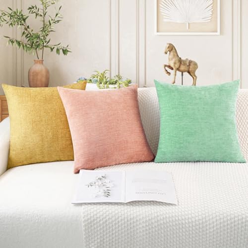 Image of CaliTime Decorative Couch Throw Pillow Covers 16 X 16 Inches Grey Green