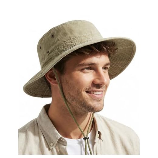 Zylioo XXL Sun Hats for Men Big Heads,Large UPF50+ Wide Brim Safari Boonie Hat,Oversized Bush Hat for Outdoor Hiking Climbing Fishing Khaki