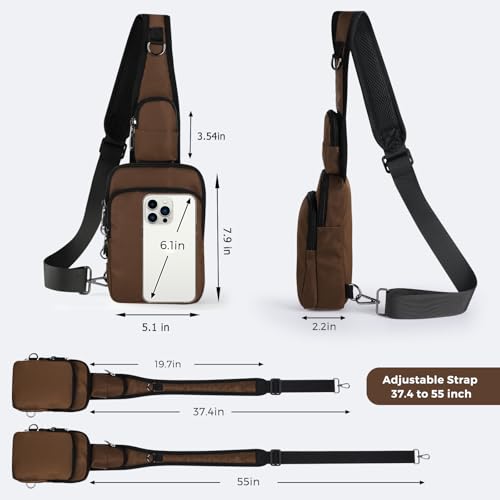 Image of Sling Bag, Crossbody Bag with Zipper Lock, RFID & Water Resistant for Women and Men Small Chest Bag for Travel Casual
