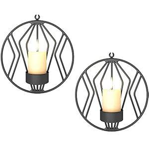 Sziqiqi Chandeliers Muraux en Métal, Décorations Murales, Éclairage pour Le Dîner Aux Chandelles dans Le Salon/Salle À Manger/Comptoir, Noir