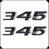 OnlyYou.X Black 345 Emblem Side Fender 345 Badge Compatible with 300C 2 Packs Chrome Metal
