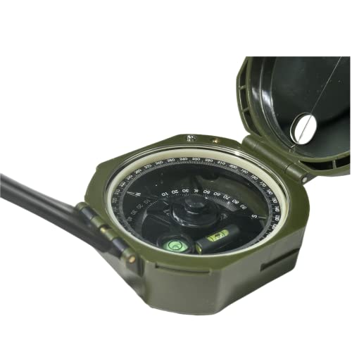 Krichit Professional Geological Compass Lens Type Military Compass, Survival Positioning Range Compass, Hiking Camping Outdoor Navigation Pocket Compass #TOP2