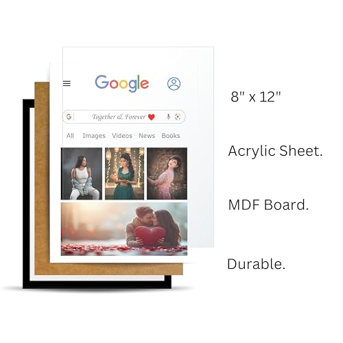 Image of Personalized Photo Frame 8x12 Inch | Custom Collage Photo Frame Gift for Birthday, Anniversary, Couple, Friends | Acrylic Sheet with MDF Back | Wall Decor Memory Frame (D-3)