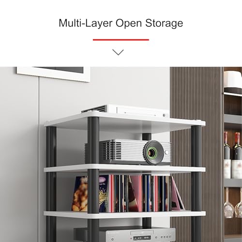 Medienständer für Audio-/Video-Komponenten, offener Rahmen, Netzwerk-Rack für IT- und AV-Ausrüstung, kompaktes Entertainment-Center, Media-Player-Aufbewahrungsschrank