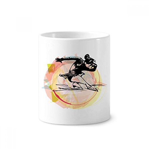 Porte-brosse à dents céramique blanche et tasse de sport 350ml illustration
