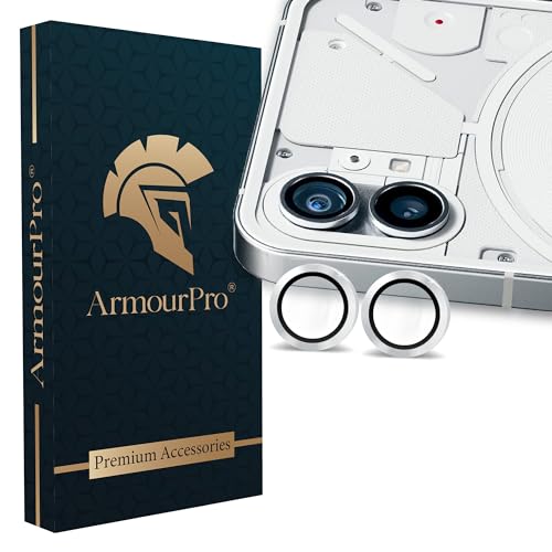 Image of ArmourPro Camera Rings Tempered Glass for Nothing Phone 1, Tough HD Individual Aluminum Alloy Rings 9H Camera Cover, Scratch-Resistant,Camera Lens Protection| Silver, 1 Pack