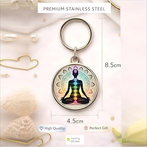 Image of MG | Protective Evil Eye /Spiritual Symbols /Om /Motivational Keychains | Double-Sided Metal Key Ring | Good Luck and devine Charm for Car, Bike, Home & Office
