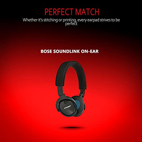 Image of Krone Kalpasmos Bose on Ear Replacement Pads for OE2 /OE2i, Soft Leather & Memory Foam Cushions for Daily Listening, Work & Travel, Blue Scrim, Black