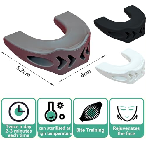 DXIA Kiefertrainer, 3er-Packung Trainingsgerät für den Kiefer, Kiefertrainer Meißel Ihre Kieferlinie, Silikon Kiefertrainer, Kiefertrainer Gesicht, Kiefer Exerciser für Männer und Frauen