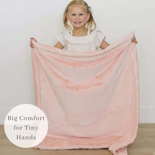 SARANONI Luxury Receiving Blankets for Babies | Ultra-Soft Lush and Boutique Quality Baby Blanket | Peach Blush - 40” x 30”