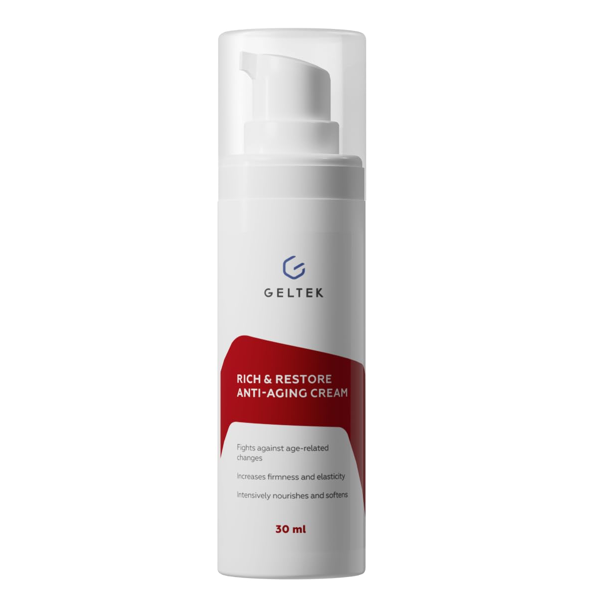 GELTEK Rich & Restore Anti-Aging Cream | Deeply Nourishing Face Moisturiser with Firming Actives | Reduces Wrinkles, Fine Lines & Dryness | For Men & Women | 30ml GELTEK Rich & Restore Anti-Aging Cream | Deeply Nourishing Face Moisturiser with Firming Actives | Reduces Wrinkles, Fine Lines & Dryness | For Men & Women | 30ml