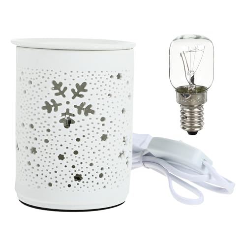 DIYEAH Lámpara Eléctrica de Cera Derretida Enchufable Quemador Aromaterapia Práctico con Luz Nocturna Cálida Ambientador Elegante para Hogar y Oficina