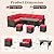 U-MAX Outdoor Patio Furniture Set,7 Piece Patio Sectional Sofa Set with Dining Table All-Weather Wicker Patio Conversation Sets(Brown Rattan & Red Cushion)