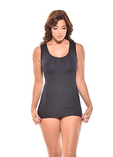 Your Contour Slimming Tummy Control Cami Shaper, Seamless Camisole Shapewear, Slimming Top (Black, Medium)