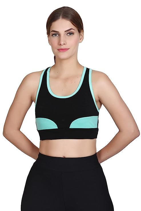 Image of Women's Non Padded Stylish Sports Bra, Full Coverage, Anti Bacterial, Wireless Comfortable Gym, Yoga Sport Bra