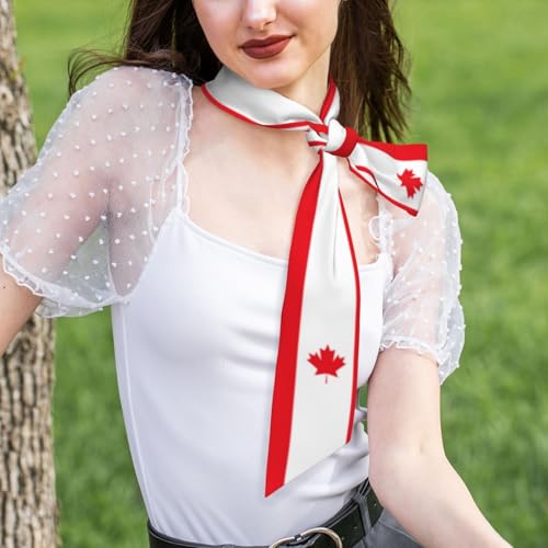 Women'S Fashion Scarf Canada Canadian Flag Hair Satin Scarf Bandanas Headscarf Wrap Breathable Lightweight Neck Scarves For Handbag Accessories4