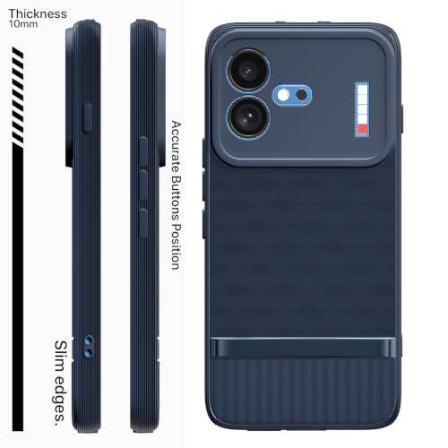 Image of Pikkme Back Cover for Nothing Phone 4b 5G Camera Protection 3D Hexa Cube Design Silicone Protective Bumper Case (Blue)