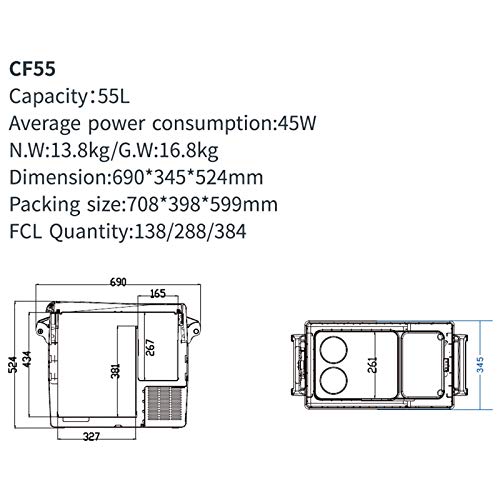 Vbenlem 12 Volt Refrigerator, 58 Quart Car Refrigerator, Dual Zone Portable Refrigerator,Rv Refrigerator With 12/24V Dc And 110-240V Ac, Freezer Fridge Cooler, For Car, Rv, Camping And Home Use #TOP1