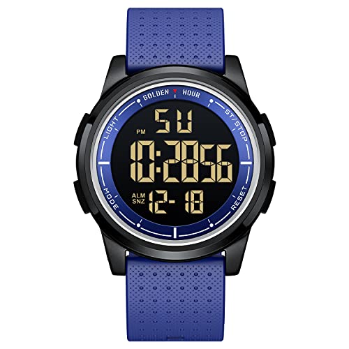 GOLDEN HOUR Relojes Digitales Impermeables Deportivos Ultrafinos para Hombre con Pantalla Gran Angular Correa de Caucho Reloj de Pulsera para Hombre Mujer GOLDEN HOUR Relojes Digitales Impermeables Deportivos Ultrafinos para Hombre con Pantalla Gran Angular Correa de Caucho Reloj de Pulsera para Hombre Mujer