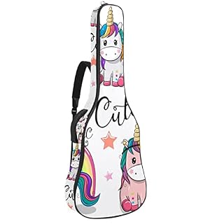 Housse de guitare rembourrée imperméable Oxford avec bandoulière réglable Motif licornes - Les Beatles, Paul McCartney, John Lennon, RIngo Starr, George Harrison