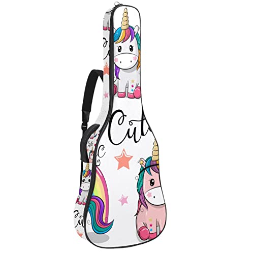 Housse de guitare rembourrée imperméable Oxford avec bandoulière réglable Motif licornes - Les Beatles, Paul McCartney, John Lennon, RIngo Starr, George Harrison Housse de guitare rembourrée imperméable Oxford avec bandoulière réglable Motif licornes