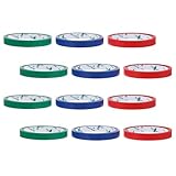 HOMOBABE Cinta para Sellar Bolsas de Embalaje 12 Mm 12 Rollos Pet Colores Rojo Azul Verde para Máquina Selladora de Bolsas Uso Doméstico y Supermercado Resistente Adherente