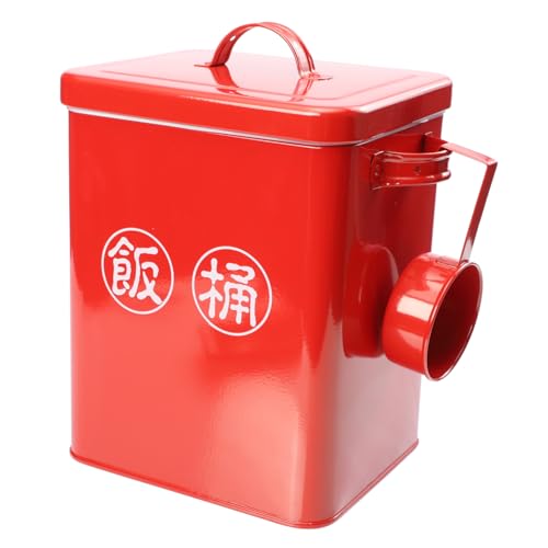 BESPORTBLE Pet Food Storage Bucket Airtight Cat and Dog Food Canister Approx Red for Dry Pet Food and Treats Storage