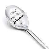 Gifts for Grandpa Papa Spoon Gifts from Grandchildren Fathers Day Gift for Grandpa Dad Papa Birthday Gifts from Grandkids Grandfather Gifts for Christmas Gift for Granddad - Good Morning Papa Spoons