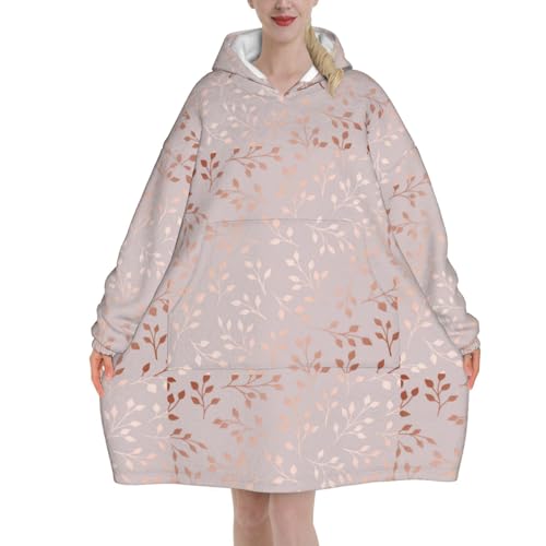 Sweat à capuche couverture en flanelle imprimé floral rose
