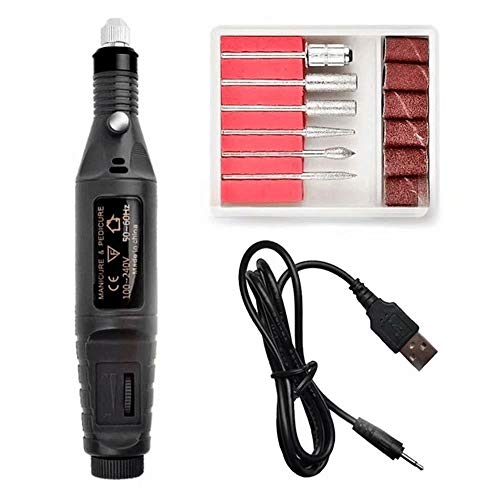 Electric Nail Drill, Professional Portable Electric Nail Kit, Pen Shape Finger Toe Nail Care, Electric Nail Polishing Machine, Nail File Nail Tips Manicure Pedicure Machine set,Black