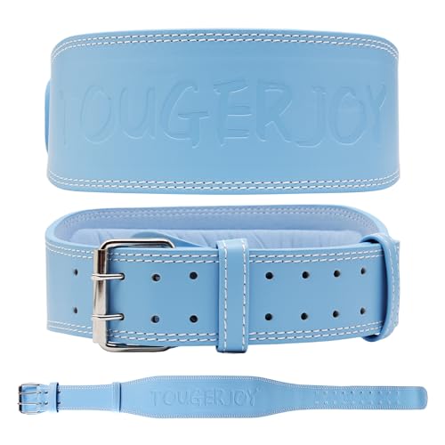 Leather Weight Lifting Belt for Women and Girl 4 Inches Padded Lumbar Support Belt for Workout Training with Adjustable Buckle