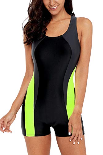 beautyin Woman Sport Boyleg Swimwear One Piece Pro Swimsuit Bathing Suit XL
