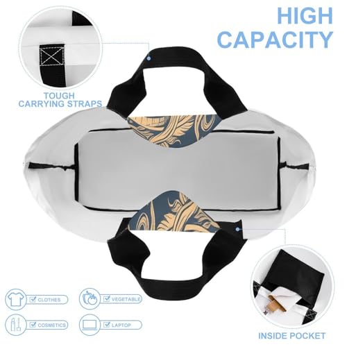 Women's Multi-Functional Shopping Bag，Blue Oriental Dragon Printing Messenger Bag Shoulder Bag for Travel, Work, Shopping & Parties with Inner Pocket, Grocery Bag Lightweight & Water-Resistant4