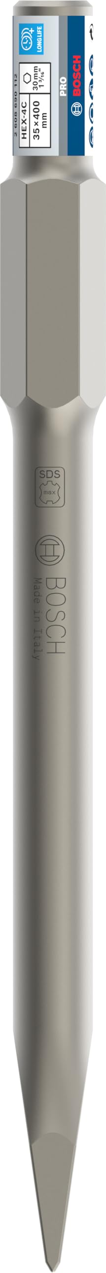 Bosch Accessories 2608690112 Burin plat Queue 6 pans 30 mm 400 x 35 mm, Gris
