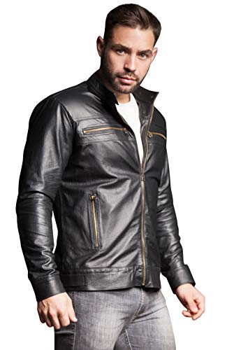 Jaqueta Parra Couros masculina Prata preto (G)