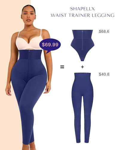 Image of SHAPELLX Women High Waist Leggings Tummy Control ElasticFuse Waistband Shaping Leggings Waist Trainer Yoga Pants