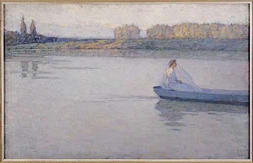Tableau sur la rivière matin Le Sidaner pour habiller un grand mur vide 60x90cm