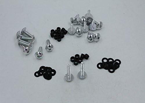 Miniatura 3 de XKMT-Kit de tornillos de carenado de espiga plateada compatible con Kawasaki Ninja ZX-6R/636/ZX-6RR 2003, 2004, 2005, 2006 [B00YWCOXGY]