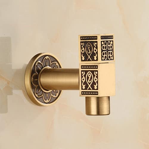 ZYCHSJXA Carved Wall Mount Bibcock Brass Retro Tap Decorative Outdoor Garden Taps Washing Machine Mop Luxury Antique WC Faucet