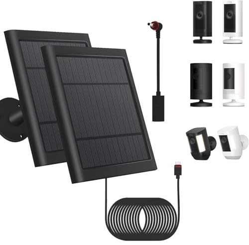 2 Pack - Solar Panel for Ring Security Camera Spotlight Cam Plus/Pro(Battery) Stick Up Cam/Pro...