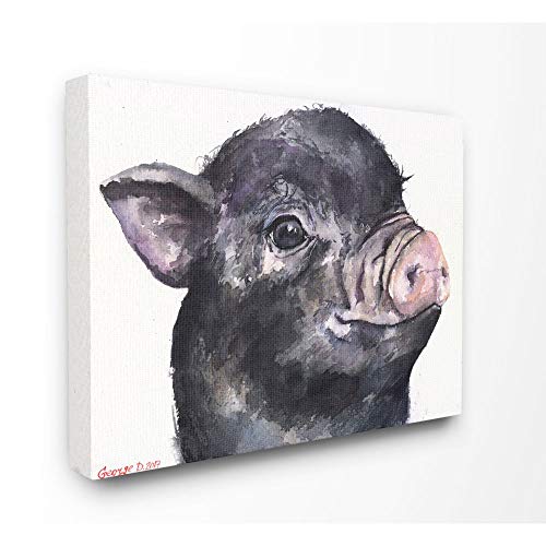 Stupell Industries AAP-316_CN_16X20 Cute Pig Baby Animal Watercolor Painting Canvas Wall Art cover