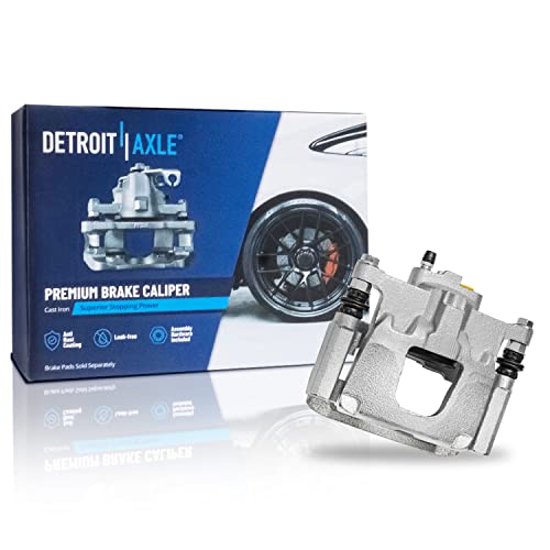Image of Detroit Axle - Rear Brake Kit for 2007-2018 Jeep Wrangler JK Drilled & Slotted Brake Rotors Right Brake Caliper Replacement: 12.44 inch inch Rotors