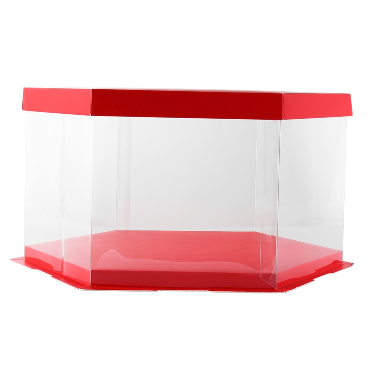 Cabilock 1 Pc Cake Packaging Box Transparent Modern Birthday Tall Fancy Hexagonal Pastry Party Container Wedding Boxes Cake Decors Plastic