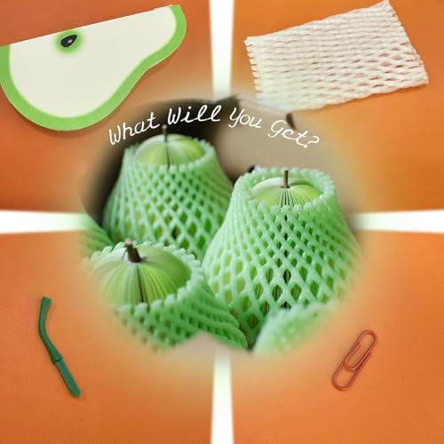 Image of 3D Fruit Shape Memo Notes Pads - Cute DIY Colorful Mini Self-Adhesive Notepads with Clip, Portable Scratch Paper Memo Pads for Desk Decoration, Office, School & Planner Supplies (5 PCS)