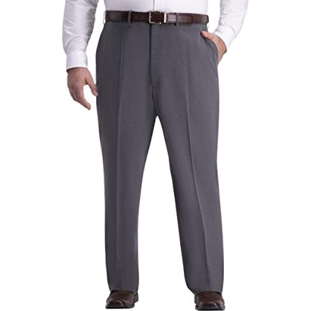 Haggar J M Textured Grid 4-Way Stretch Classic Fit Flat Front Dress Pant