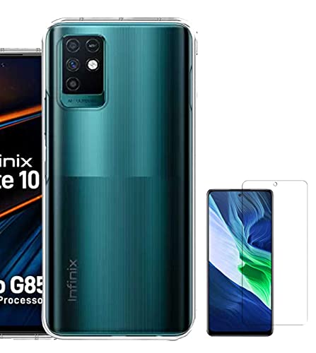 Image of Soft Flexible Silicone Back Cover Infinix Note 10 / Infinix Note 10 Pro, Transparent Case + Screen Guard