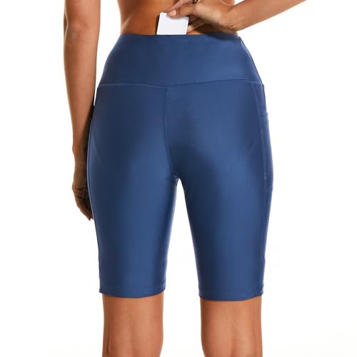 Image of HODOSPORTS Women's 3'' /5'' /7'' /9'' /12'' Swim Board Shorts UPF50+ High Waisted Quick Dry Swimsuit Bottoms with Pockets Liner