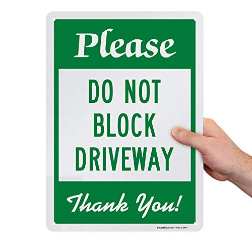 Panneau Do Not Block Driveway en aluminium réfléchissant 35 cm